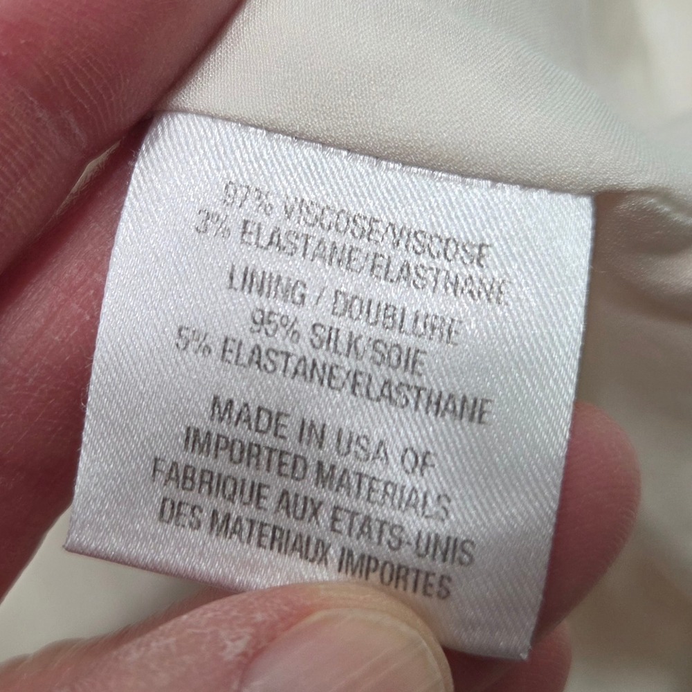 Cushnie Womens White Shawl Collar Blazer Jacket Silk Lining Size 4 Made in USA - Picture 6 of 6